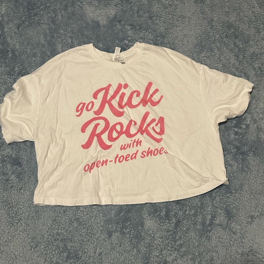 Source Unknown White Tee with Pink Print